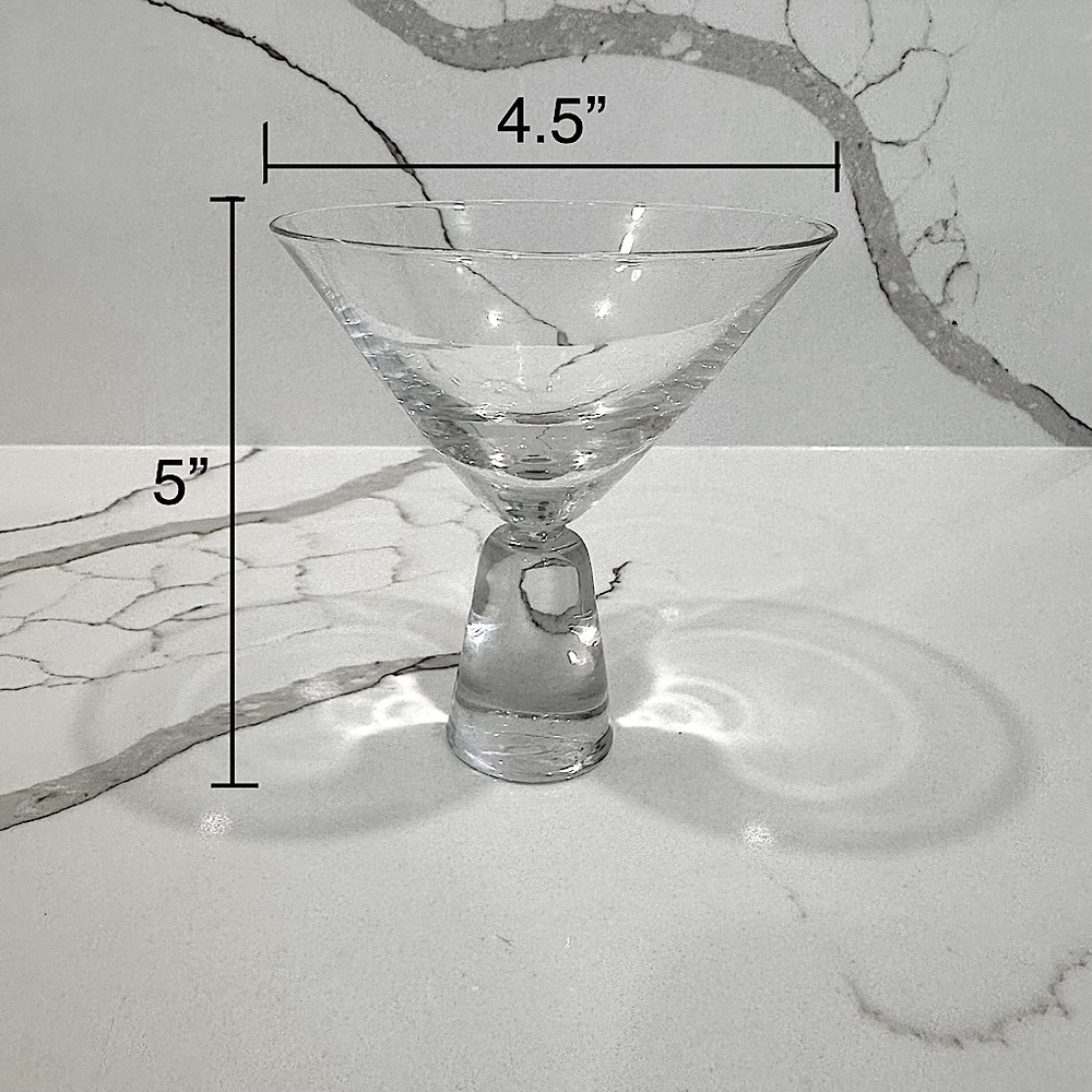 Set of 4 Glass Dessert Ice Cream Cups or Martini Glasses - Picture 6 of 6